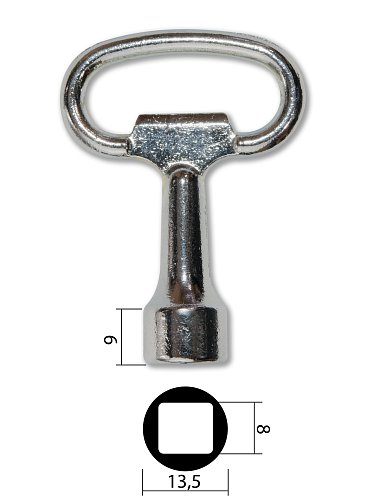 Ключ ж/д проводника Квадрат 8 мм
