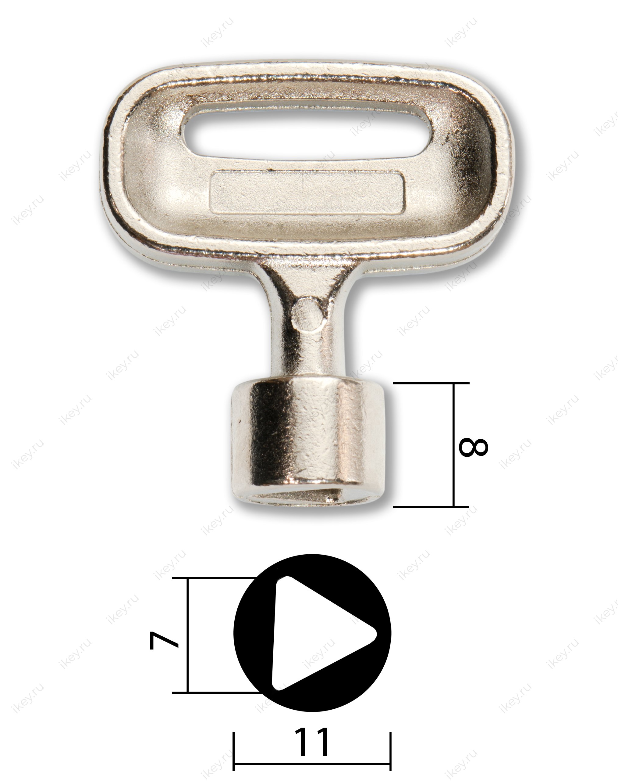 Ключ ж/д проводника Треугольник 7х11 мм - 1